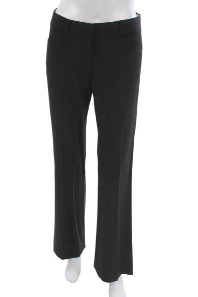 Theory Unisex Black Dress Pants Button Closure Wool Lycra Size 0