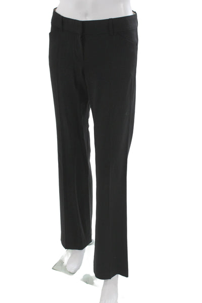 Theory Unisex Black Dress Pants Button Closure Wool Lycra Size 0