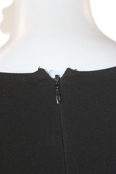LPA Women Square Neck Short Sleeve Black Zip Top Size XS