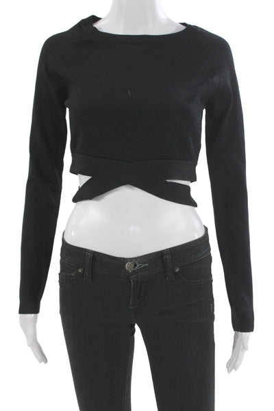 Endless Rose Women Pullover Sweater Black Crewneck Long Sleeve Size S