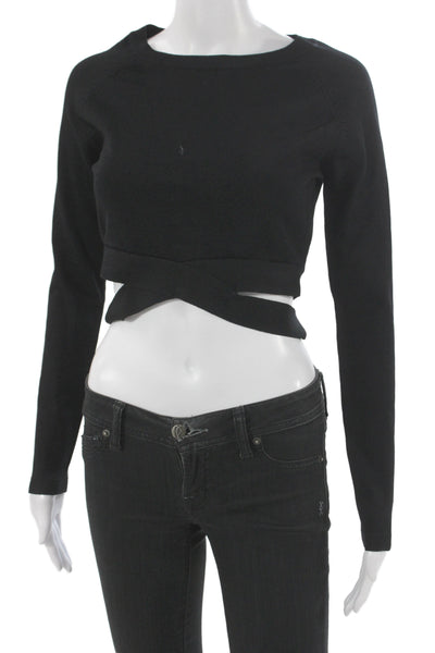 Endless Rose Women Pullover Sweater Black Crewneck Long Sleeve Size S