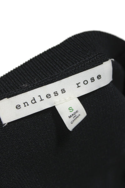 Endless Rose Women Pullover Sweater Black Crewneck Long Sleeve Size S