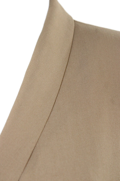 Zara Woman Unisex Tan Blazer Long Sleeve Classic Polyester Size S