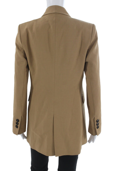 Zara Woman Unisex Tan Blazer Long Sleeve Classic Polyester Size S