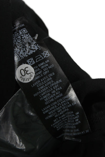 Topshop Unisex Point Collar Button Up Black Cotton Long Sleeve Top Size 4
