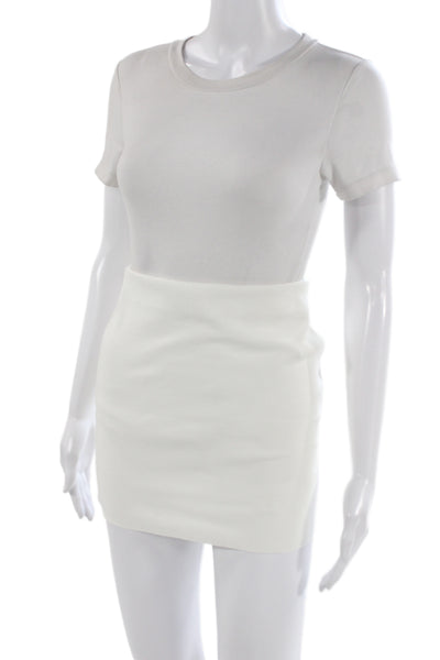 Zara Womens Bodycon Mini Dress White Square Neck Sleeveless Size S