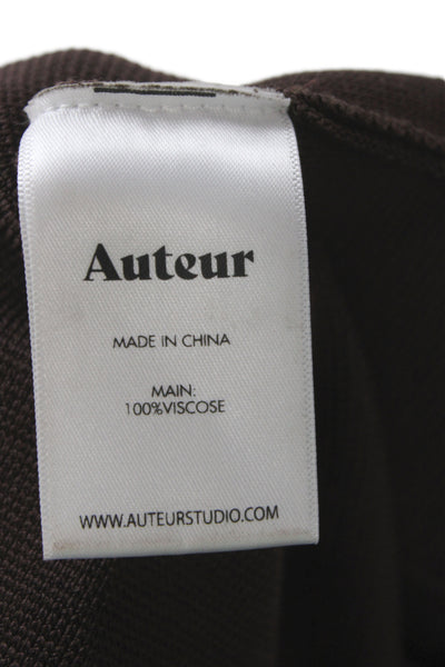 Auteur Women Brown Bodycon Maxi Dress Sleeveless Mock Neck Mid-Calf Size XS