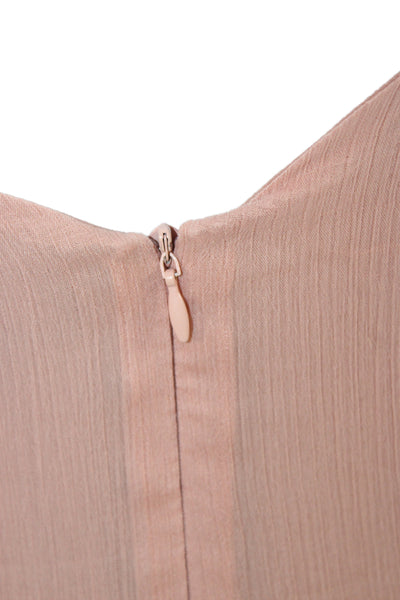Zara Women Slip Dress Tan Polyester Sleeveless Round Neck Above Knee Size S