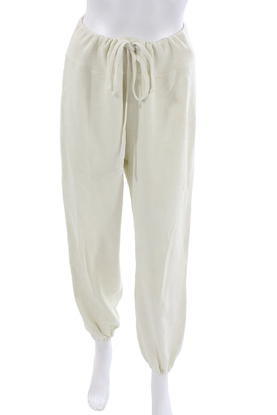 Nili Lotan Womens Jogger Sweatpants White Cotton Drawstring Designer Size M