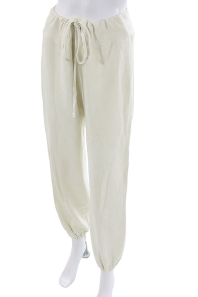 Nili Lotan Womens Jogger Sweatpants White Cotton Drawstring Designer Size M