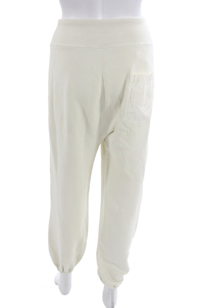 Nili Lotan Womens Jogger Sweatpants White Cotton Drawstring Designer Size M