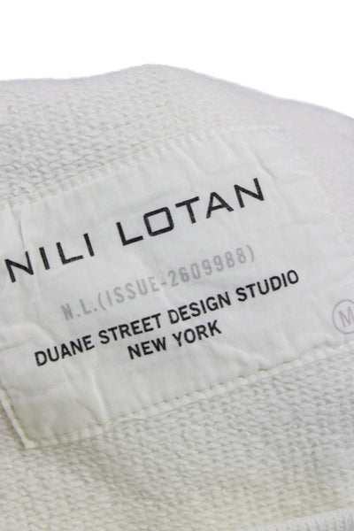 Nili Lotan Womens Jogger Sweatpants White Cotton Drawstring Designer Size M