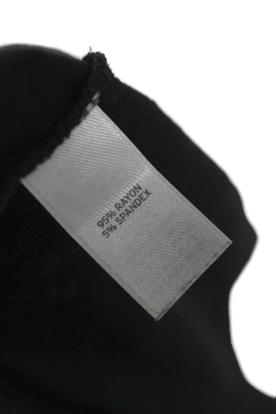 Frenchi Womens Basic Tunic T-Shirt Black Square Neck Long Sleeve Size L