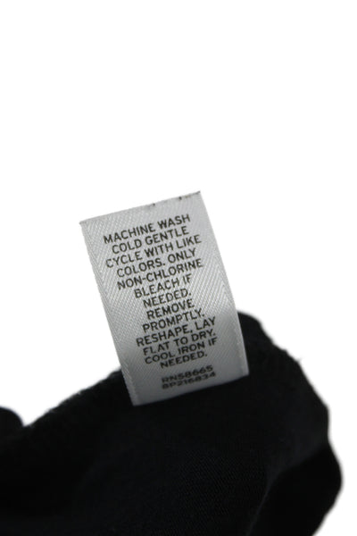 Frenchi Womens Basic Tunic T-Shirt Black Square Neck Long Sleeve Size L