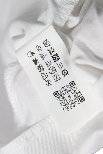 Zara Women Shirt Dress White Cotton Long Sleeve Crew Neck Solid Size S