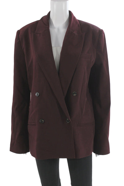 BOA. Unisex Blazer Purple Collared Button Long Sleeve Solid Fall Size M