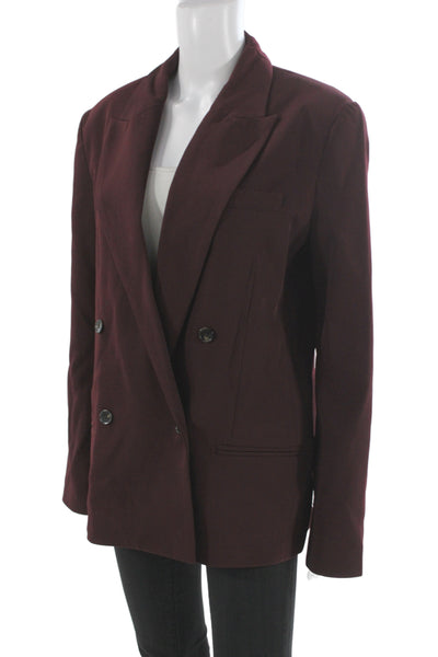 BOA. Unisex Blazer Purple Collared Button Long Sleeve Solid Fall Size M
