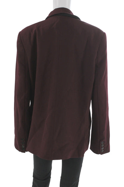 BOA. Unisex Blazer Purple Collared Button Long Sleeve Solid Fall Size M