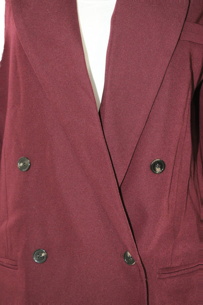 BOA. Unisex Blazer Purple Collared Button Long Sleeve Solid Fall Size M