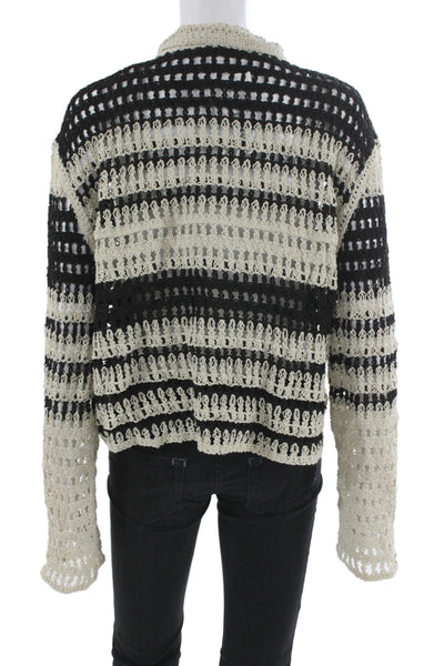 Zara Unisex Henley Pullover Beige Long Sleeve Collared Size L
