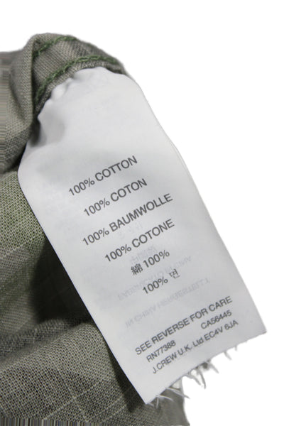 J Crew Women Camouflage Cotton Collared Long Sleeve Button-Up Size 2