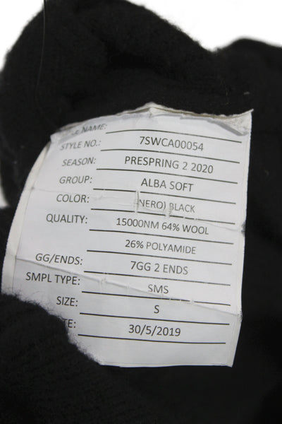 A.L.C. Unisex Black V-Neck Button Cardigan Long Sleeve Wool Blend Size S
