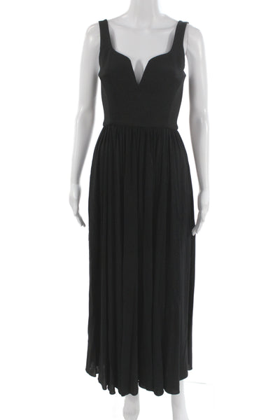 La Ligne Women Maxi Tank Dress Black Zip Sleeveless Size XS