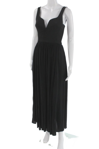 La Ligne Women Maxi Tank Dress Black Zip Sleeveless Size XS