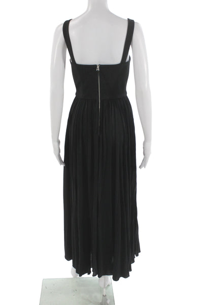 La Ligne Women Maxi Tank Dress Black Zip Sleeveless Size XS