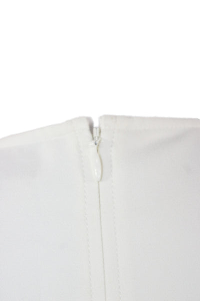 La Ligne Women Basic Sleeveless Tank White Crew Neck Zip Size 2XS