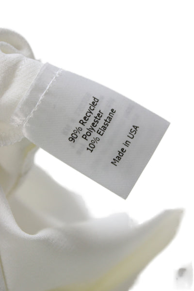 La Ligne Women Basic Sleeveless Tank White Crew Neck Zip Size 2XS