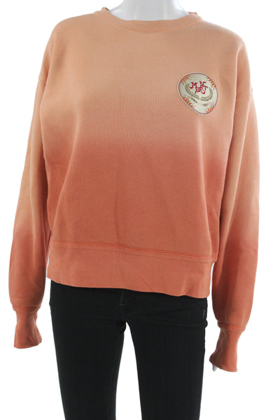 Isabel Marant Etoile Women Pullover Sweatshirt Orange Long Sleeve Size 36