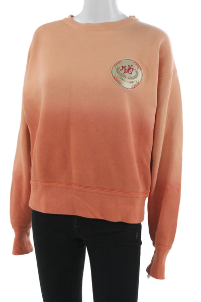 Isabel Marant Etoile Women Pullover Sweatshirt Orange Long Sleeve Size 36