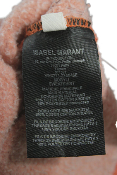 Isabel Marant Etoile Women Pullover Sweatshirt Orange Long Sleeve Size 36