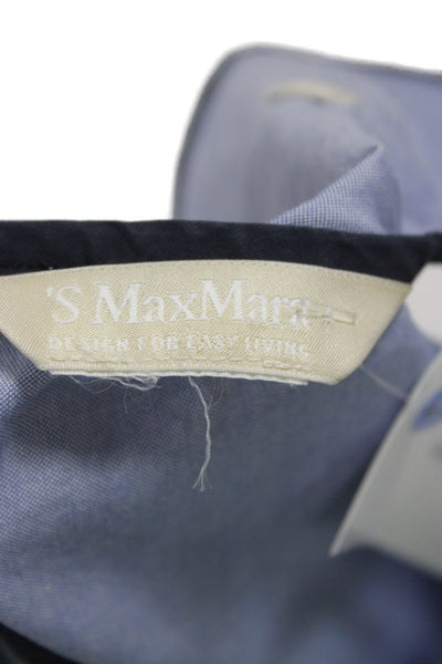 S Max Mara Women Basic Tank Light Blue Cotton Crew Neck Sleeveless Size S