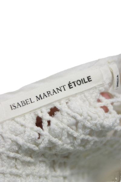 Isabel Marant Etoile Womens Floral Cotton Short Sleeve Round Neck Blouse Size S