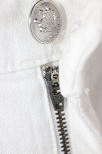 Rag & Bone Women Straight Jeans White High Rise Button Size 26