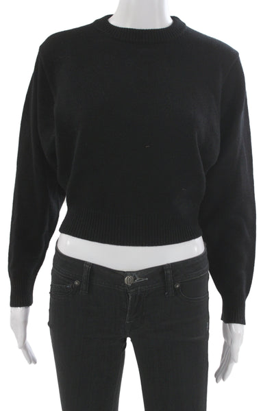 Zara Unisex Pullover Black Crew Neck Long Sleeve Zip Size S