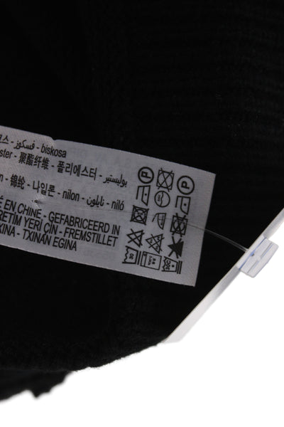 Zara Unisex Pullover Black Crew Neck Long Sleeve Zip Size S