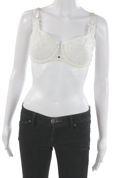 Chantelle Womens Sugar Lace Underwire Demi Bra White Size 36 C