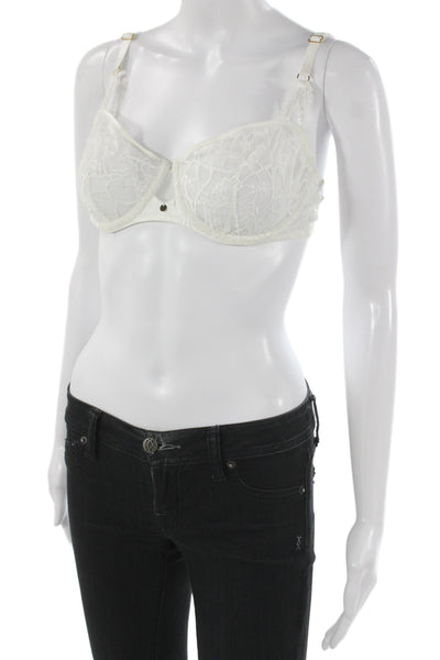 Chantelle Womens Sugar Lace Underwire Demi Bra White Size 36 C