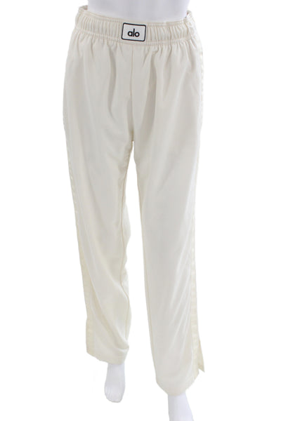 Alo Unisex White Designer Sweatpants Size S