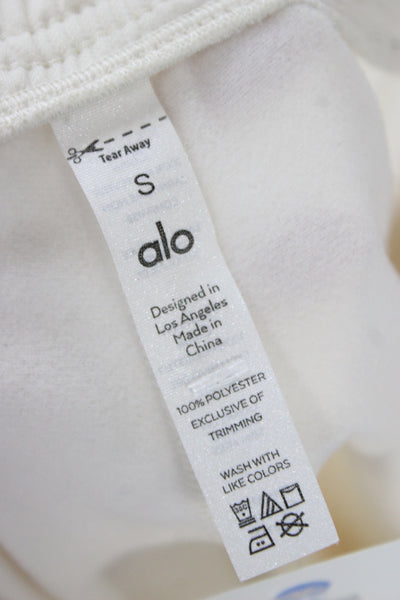Alo Unisex White Designer Sweatpants Size S