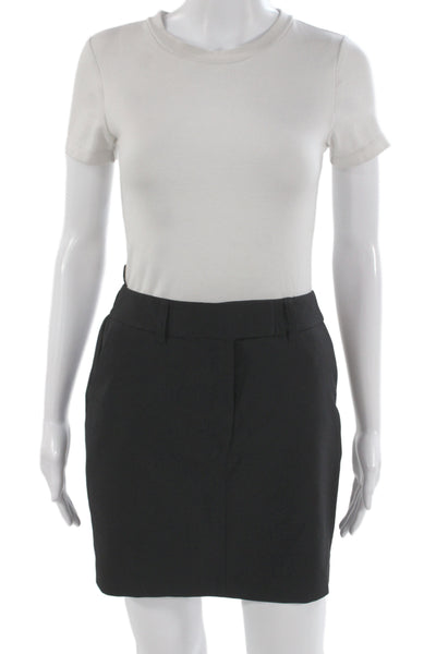 Topshop Womens Mini Pencil Skirt Solid Black Polyester Size 2 Tall