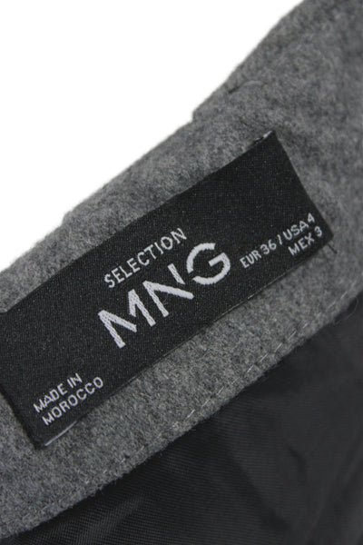 MNG Womens Mini Pleated Skort Gray Llama Wool Size 4
