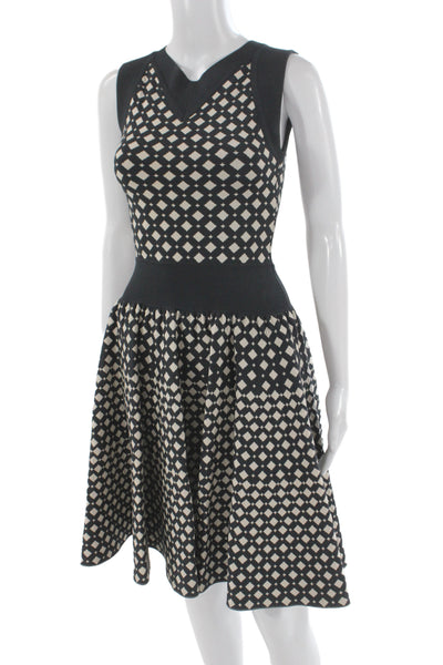 Antonio Berardi Women Fit & Flare Black V-Neck Sleeveless Dress Size XS