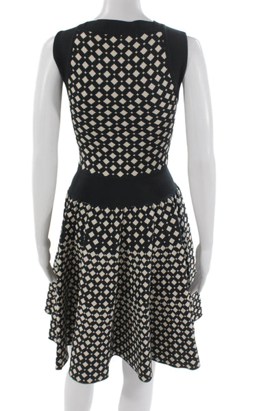 Antonio Berardi Women Fit & Flare Black V-Neck Sleeveless Dress Size XS