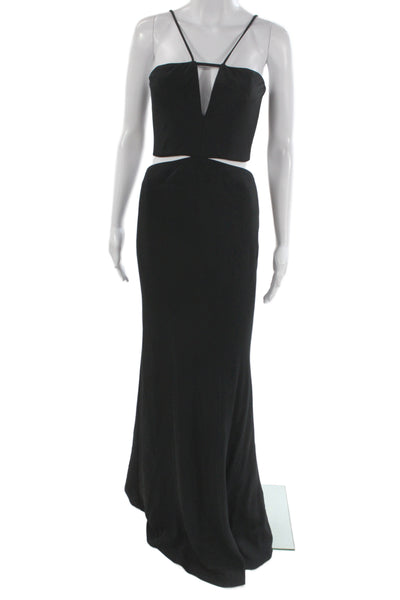 Cushnie Et Ochs Women Bodycon Maxi Dress Black Silk Zip Sleeveless Size S