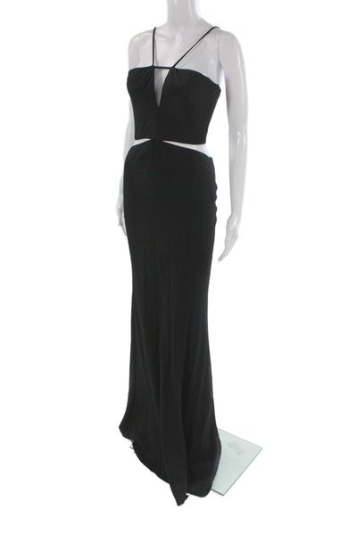 Cushnie Et Ochs Women Bodycon Maxi Dress Black Silk Zip Sleeveless Size S