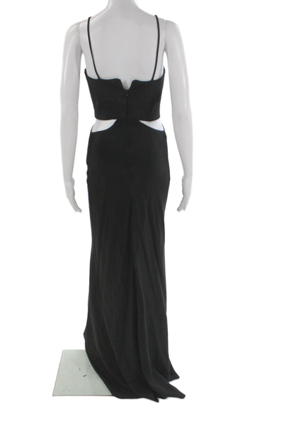 Cushnie Et Ochs Women Bodycon Maxi Dress Black Silk Zip Sleeveless Size S